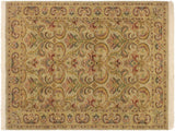 Heritage Deandra Taupe/Green Wool Rug - 4'0'' x 6'0''