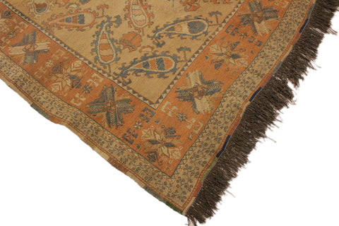 handmade Geometric Soumakh Beige Orange Hand-Woven RECTANGLE 100% WOOL area rug 6 x 8