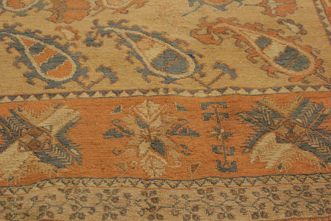 handmade Geometric Soumakh Beige Orange Hand-Woven RECTANGLE 100% WOOL area rug 6 x 8