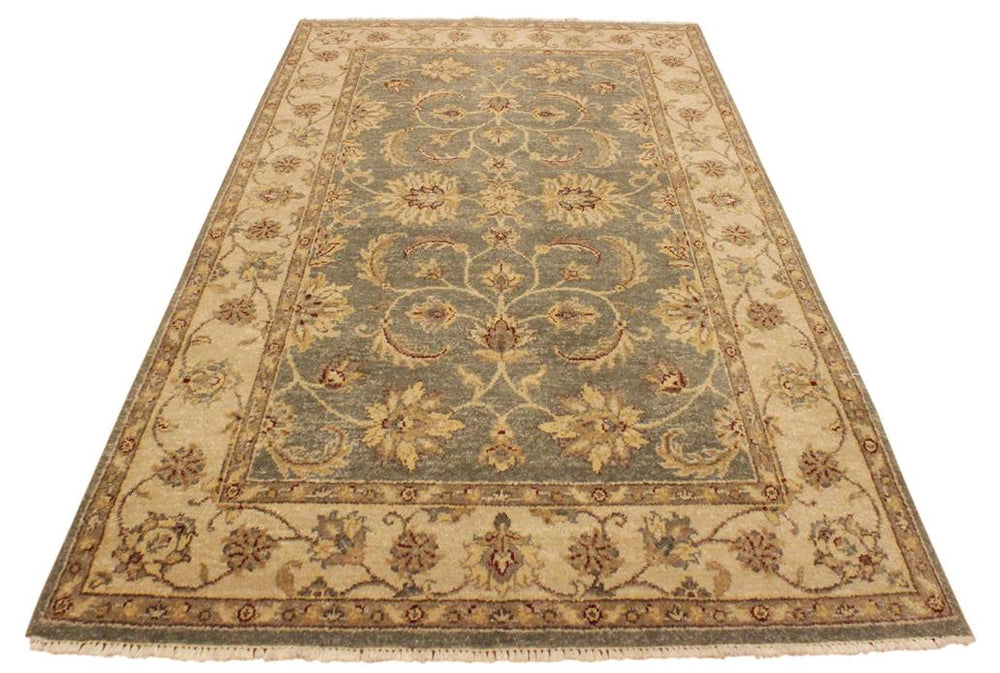 handmade Traditional Oushak Lt. Green Tan Hand Knotted RECTANGLE 100% WOOL area rug 4 x 6