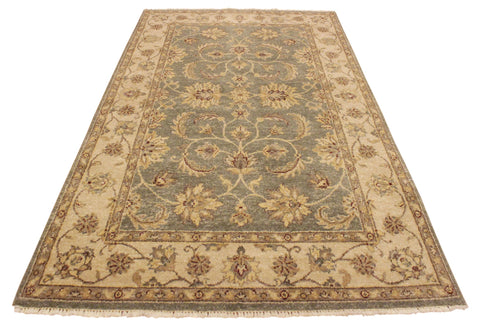 handmade Traditional Kafkaz Lt. Green Tan Hand Knotted RECTANGLE 100% WOOL area rug 4x6