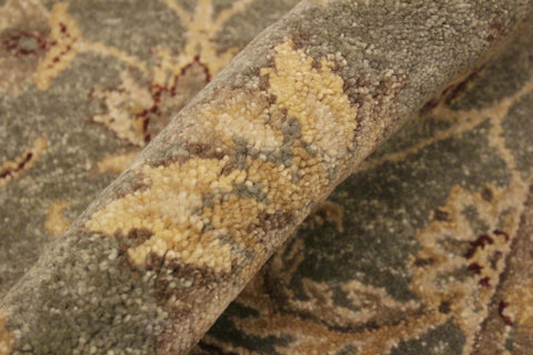 handmade Traditional Kafkaz Lt. Green Tan Hand Knotted RECTANGLE 100% WOOL area rug 4x6