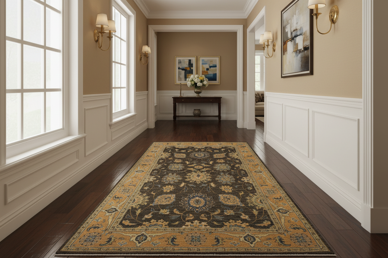 handmade Transitional Kafkaz Gray Blue Hand Knotted RUNNER 100% WOOL area rug 4' x 10'