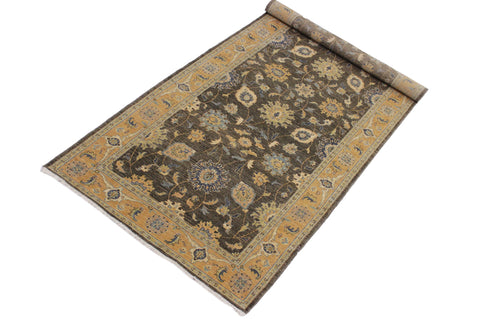 handmade Transitional Kafkaz Gray Blue Hand Knotted RUNNER 100% WOOL area rug 4' x 10'