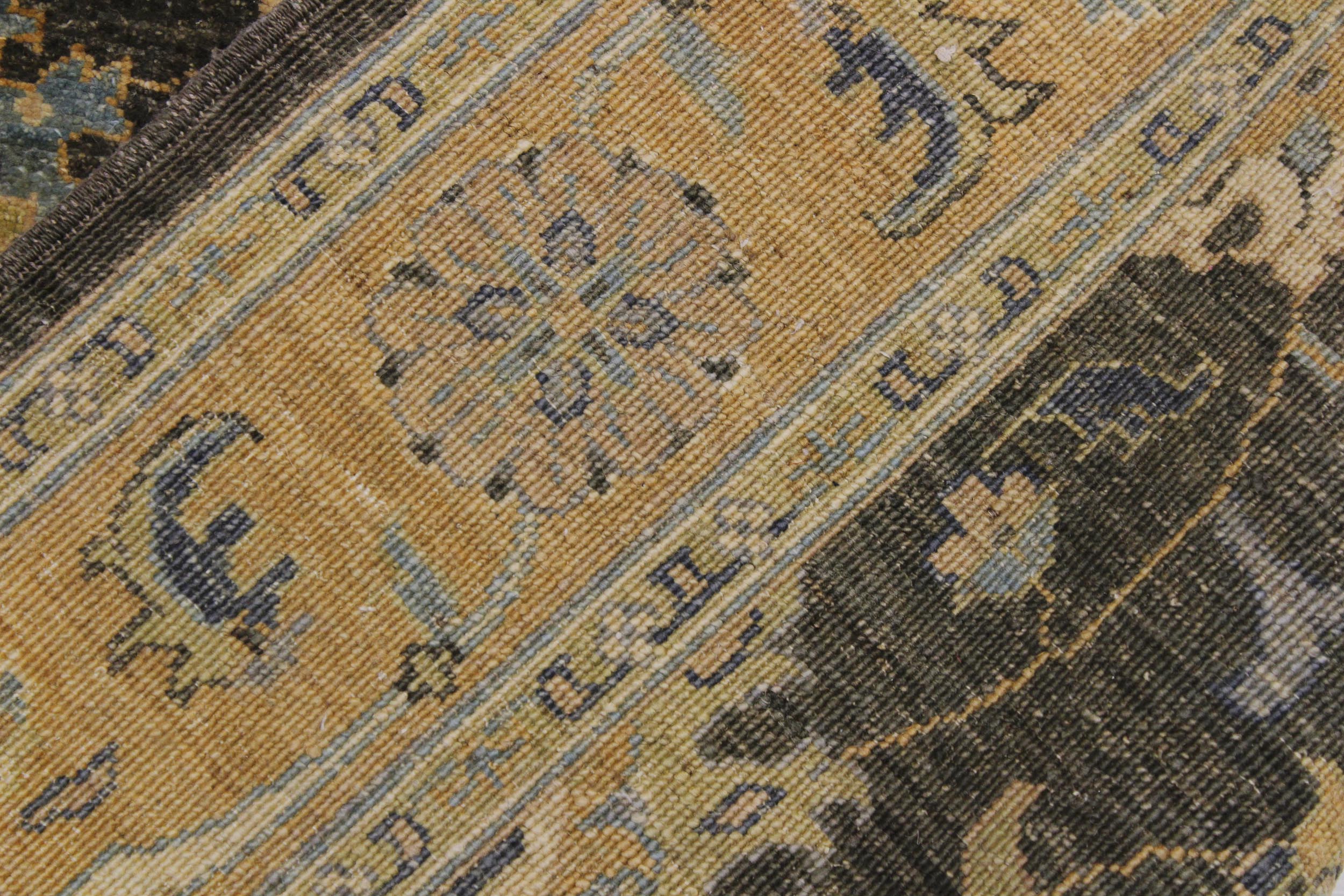 handmade Transitional Kafkaz Gray Blue Hand Knotted RUNNER 100% WOOL area rug 4' x 10'