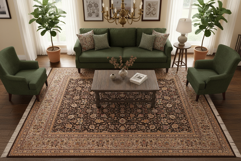 handmade Traditional Regular Brown Gray Hand Knotted RECTANGLE 100% WOOL area rug 8x11