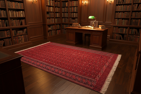handmade Geometric Tukmansalah Red Blue Hand-Woven RECTANGLE 100% WOOL area rug 7x12