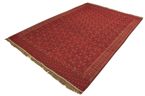 handmade Geometric Tukmansalah Red Black Hand-Woven RECTANGLE 100% WOOL area rug 7x11