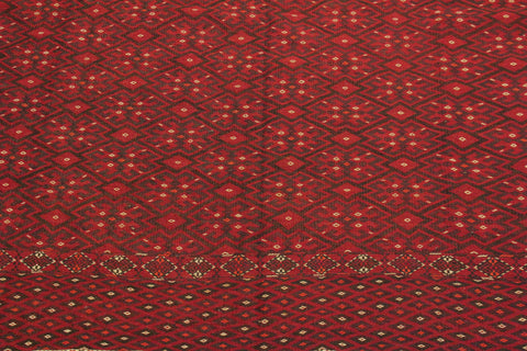 handmade Geometric Tukmansalah Red Black Hand-Woven RECTANGLE 100% WOOL area rug 7x11