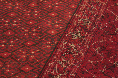 handmade Geometric Tukmansalah Red Black Hand-Woven RECTANGLE 100% WOOL area rug 7x11