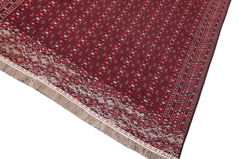 handmade Geometric Tukmansalah Red Ivory Hand-Woven RECTANGLE 100% WOOL area rug 8x12