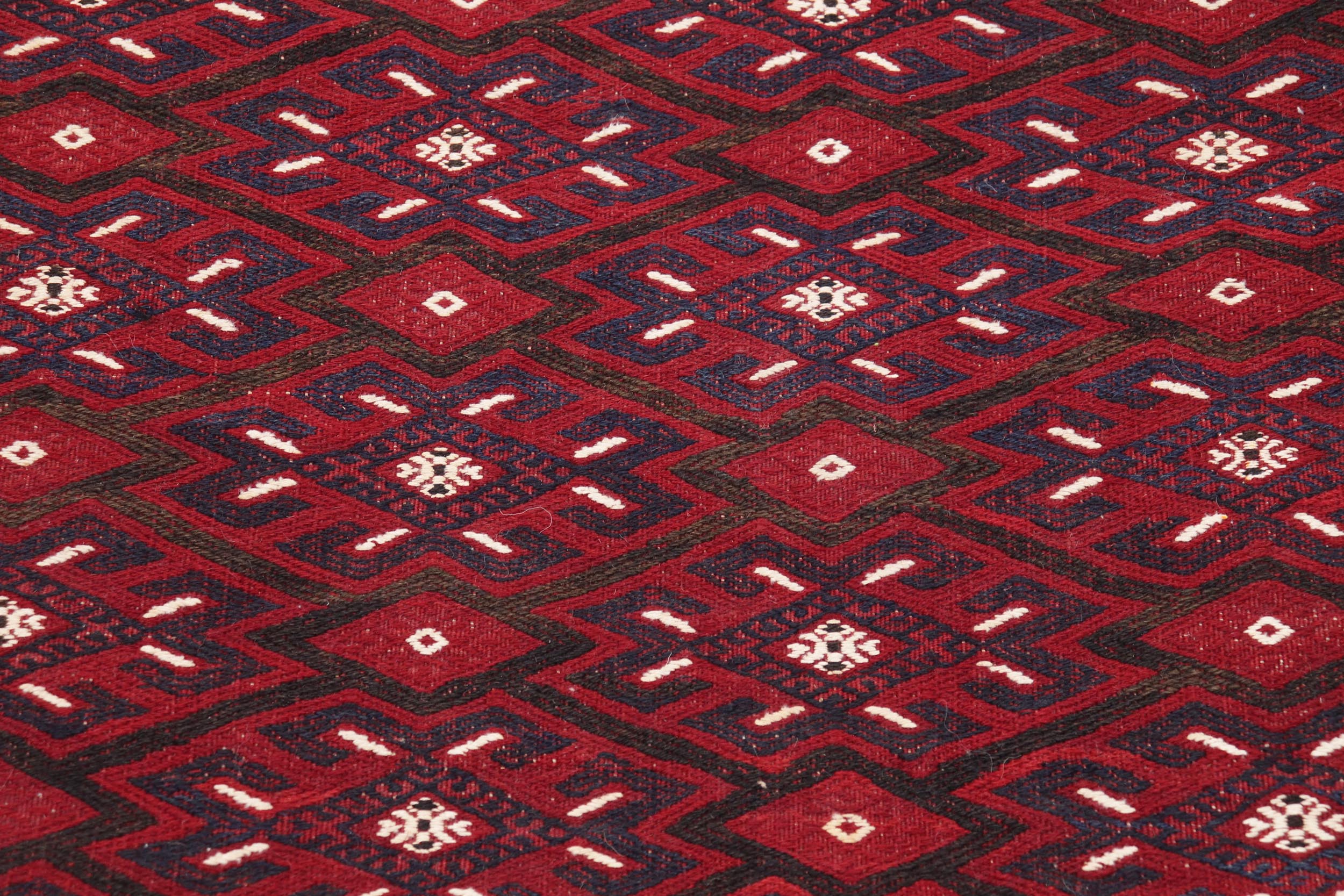 handmade Geometric Tukmansalah Red Ivory Hand-Woven RECTANGLE 100% WOOL area rug 8x12