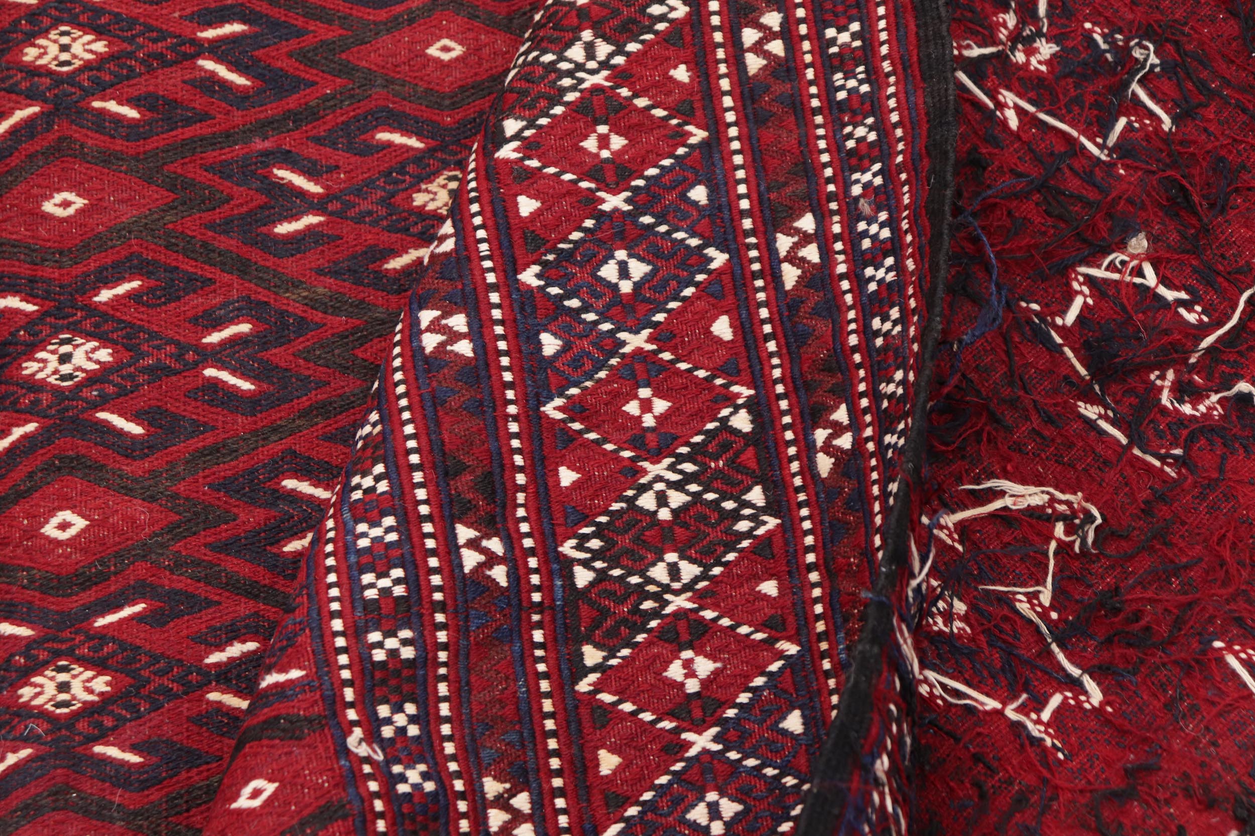 handmade Geometric Tukmansalah Red Ivory Hand-Woven RECTANGLE 100% WOOL area rug 8x12