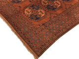 handmade Geometric Kargahi Rust Blue Hand Knotted RECTANGLE 100% WOOL area rug 7x10