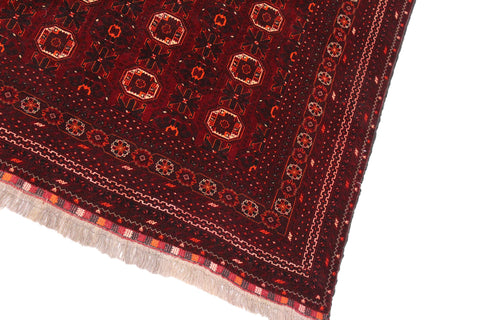 handmade Geometric Antique Bokhara Red Orange Hand Knotted RECTANGLE 100% WOOL area rug 7x10