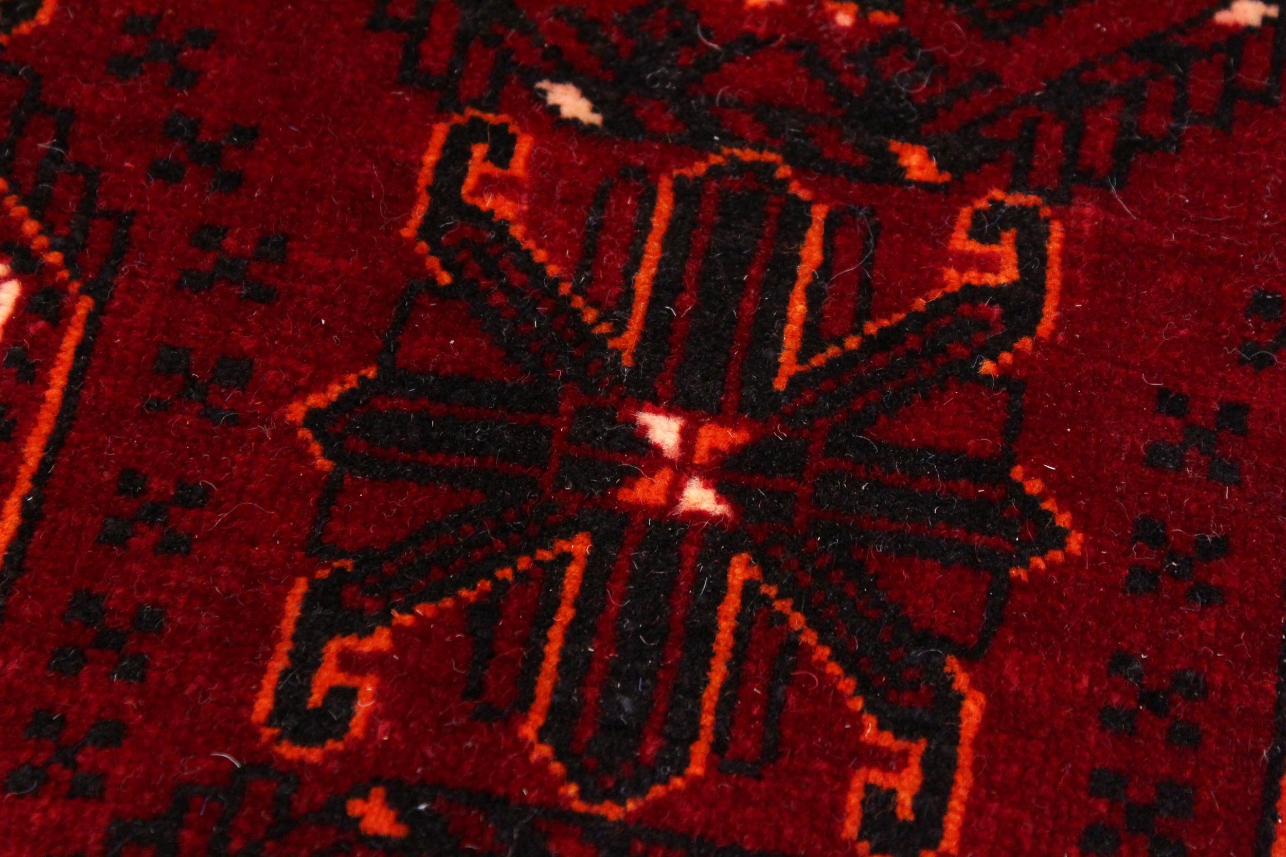 handmade Geometric Antique Bokhara Red Orange Hand Knotted RECTANGLE 100% WOOL area rug 7x10