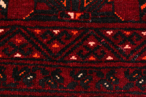 handmade Geometric Antique Bokhara Red Orange Hand Knotted RECTANGLE 100% WOOL area rug 7x10