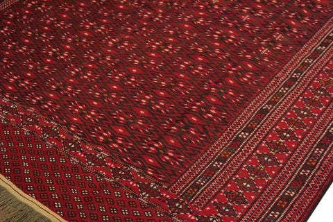 handmade Geometric Tukmansalah Red Ivory Hand-Woven GALLERY 100% WOOL area rug 7x12