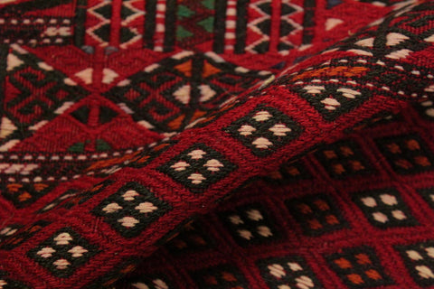 handmade Geometric Tukmansalah Red Ivory Hand-Woven GALLERY 100% WOOL area rug 7x12