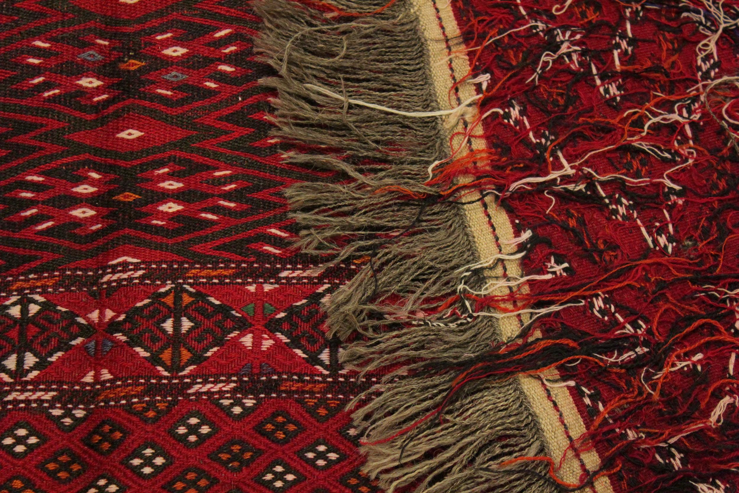 handmade Geometric Tukmansalah Red Ivory Hand-Woven GALLERY 100% WOOL area rug 7x12