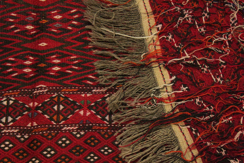 handmade Geometric Tukmansalah Red Ivory Hand-Woven GALLERY 100% WOOL area rug 7x12