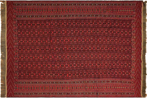 handmade Geometric Tukmansalah Red Ivory Hand-Woven GALLERY 100% WOOL area rug 7x12