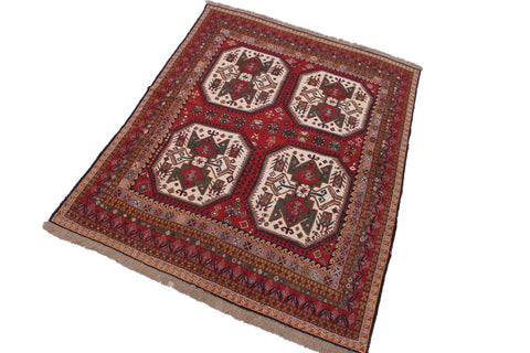 handmade Geometric Soumakh Rust Ivory Hand-Woven RECTANGLE 100% WOOL area rug 6 x 8