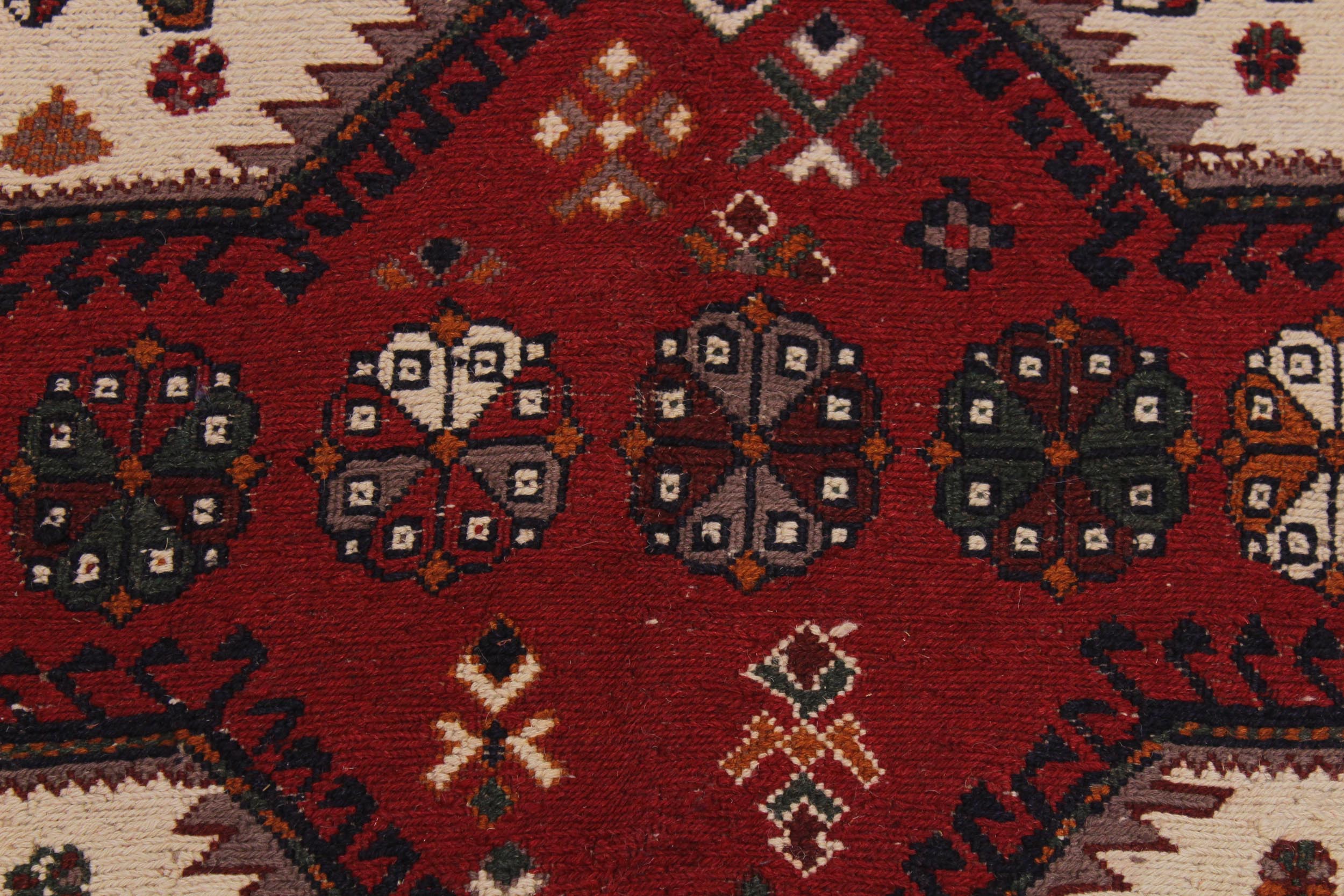 handmade Geometric Soumakh Rust Ivory Hand-Woven RECTANGLE 100% WOOL area rug 6 x 8