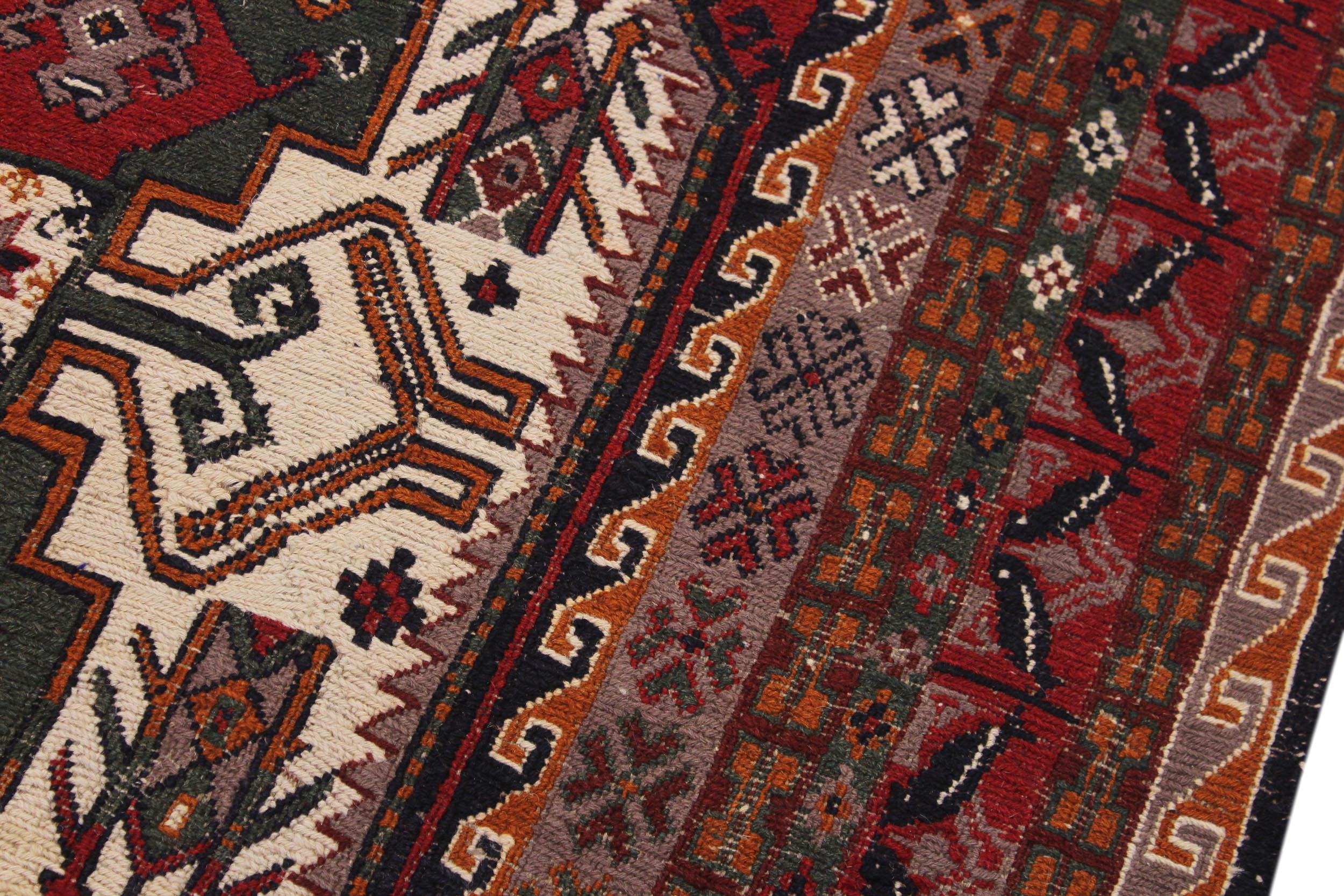 handmade Geometric Soumakh Rust Ivory Hand-Woven RECTANGLE 100% WOOL area rug 6 x 8