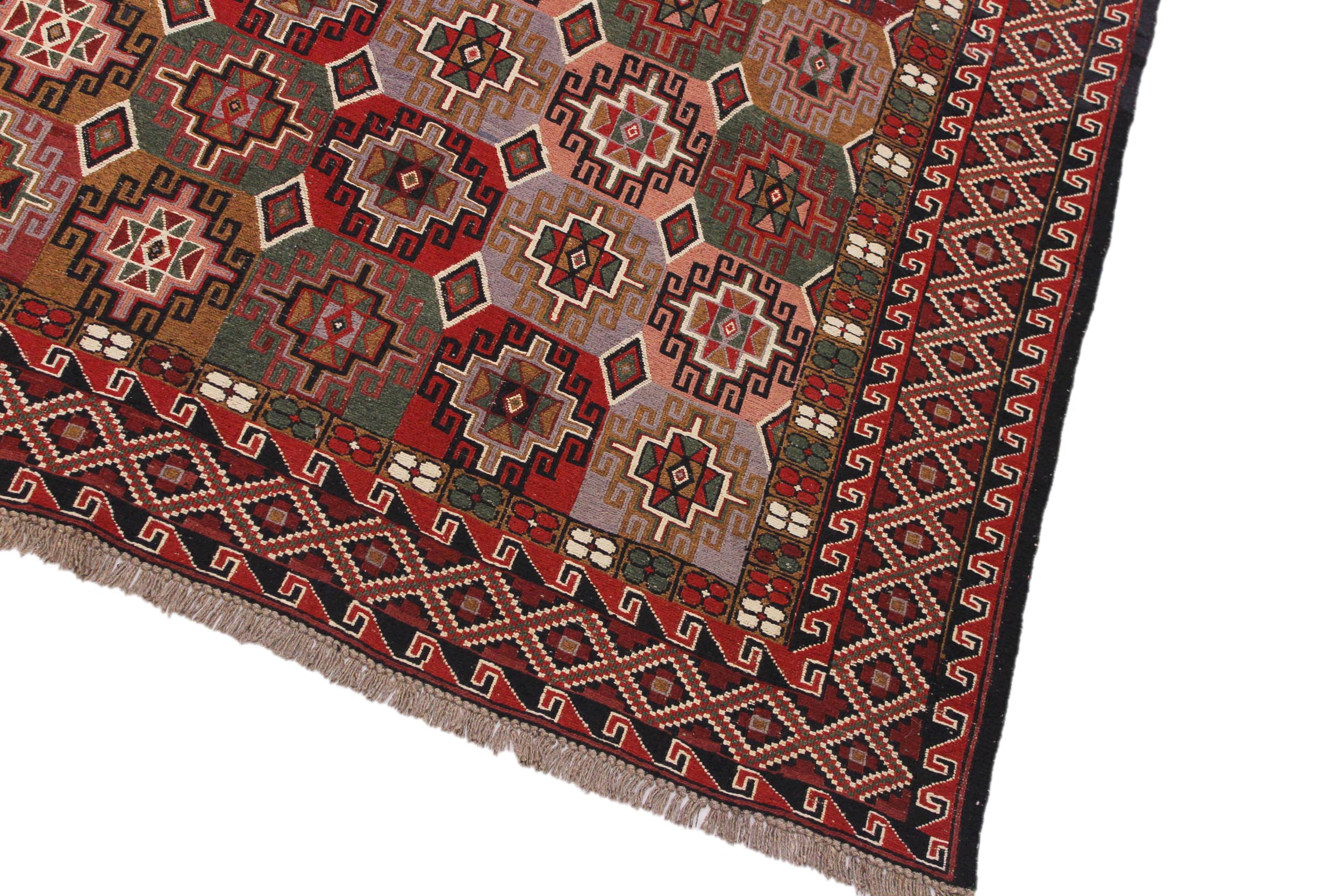 handmade Geometric Soumakh Rust Pink Hand-Woven RECTANGLE 100% WOOL area rug 6 x 8