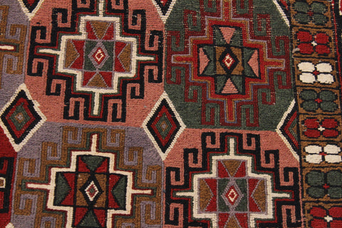 handmade Geometric Soumakh Rust Pink Hand-Woven RECTANGLE 100% WOOL area rug 6 x 8