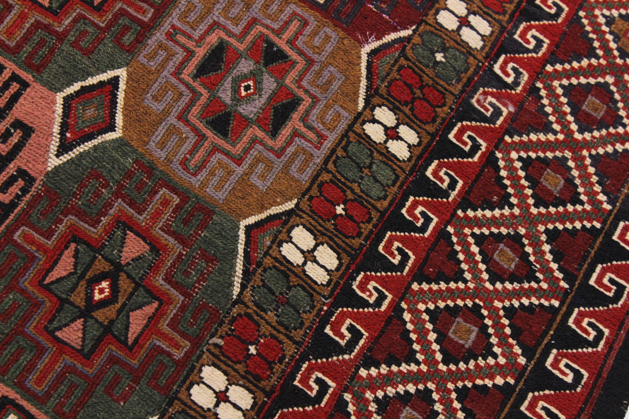 handmade Geometric Soumakh Rust Pink Hand-Woven RECTANGLE 100% WOOL area rug 6 x 8