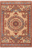 Shabby Chic Ziegler Alpherat Beige/Rust Wool Rug - 6'1'' x 9'0''