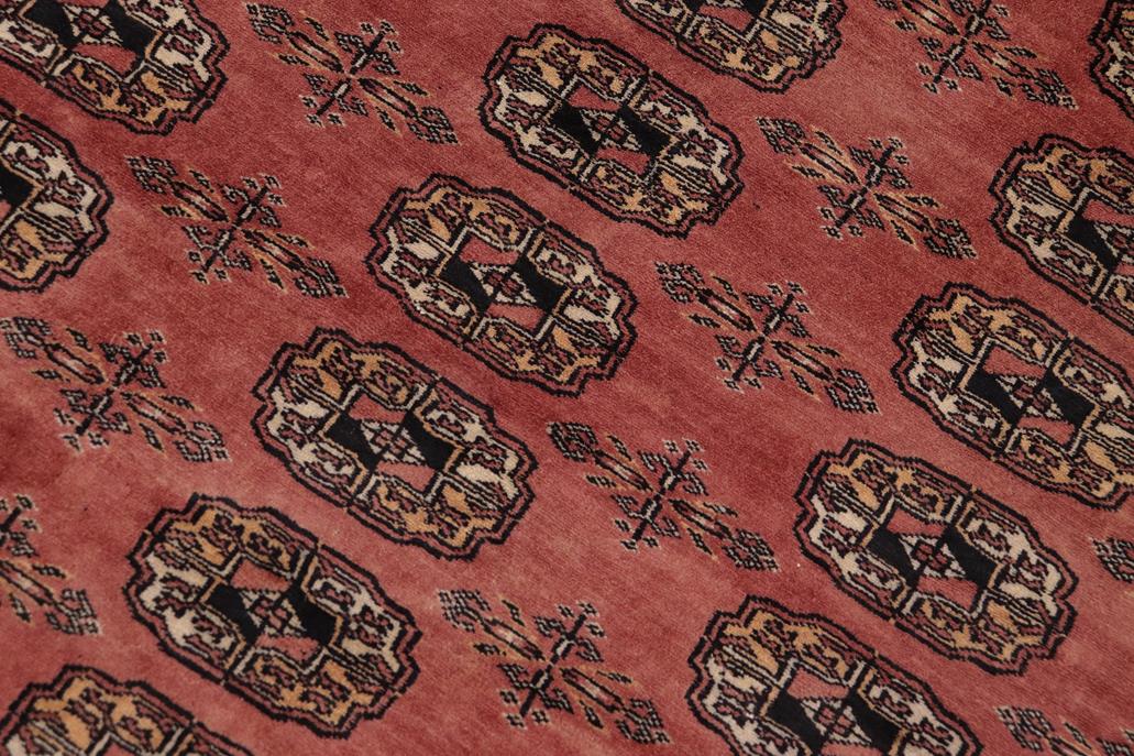 handmade Geometric Bokhara Peach Black Hand Knotted RECTANGLE 100% WOOL area rug 9X12