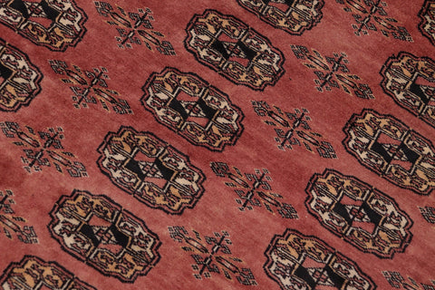 handmade Geometric Bokhara Peach Black Hand Knotted RECTANGLE 100% WOOL area rug 9X12