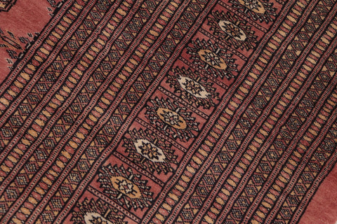 handmade Geometric Bokhara Peach Black Hand Knotted RECTANGLE 100% WOOL area rug 9X12