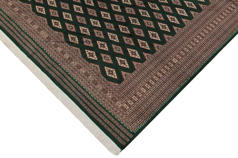 handmade Geometric Bokhara Green Taupe Hand Knotted RECTANGLE 100% WOOL area rug 9X12