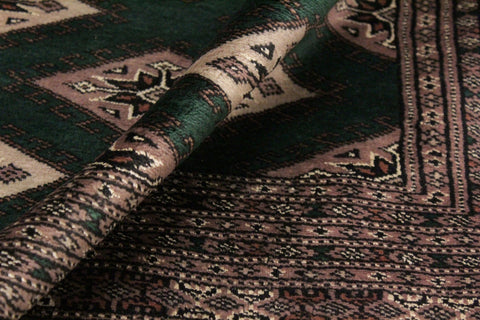 handmade Geometric Bokhara Green Taupe Hand Knotted RECTANGLE 100% WOOL area rug 9X12