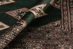 handmade Geometric Bokhara Green Taupe Hand Knotted RECTANGLE 100% WOOL area rug 9X12