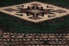 handmade Geometric Bokhara Green Taupe Hand Knotted RECTANGLE 100% WOOL area rug 9X12