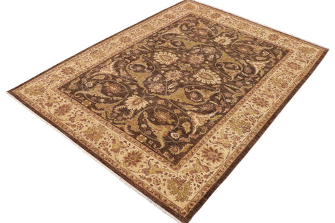 handmade Traditional Kafkaz Brown Beige Hand Knotted RECTANGLE 100% WOOL area rug 9x12