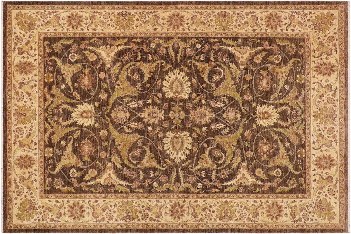 handmade Traditional Kafkaz Brown Beige Hand Knotted RECTANGLE 100% WOOL area rug 9x12