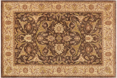 handmade Traditional Kafkaz Brown Beige Hand Knotted RECTANGLE 100% WOOL area rug 9x12