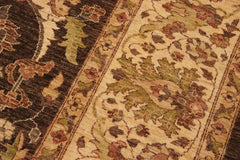 handmade Traditional Kafkaz Brown Beige Hand Knotted RECTANGLE 100% WOOL area rug 9X12