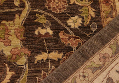 handmade Traditional Kafkaz Brown Beige Hand Knotted RECTANGLE 100% WOOL area rug 9X12