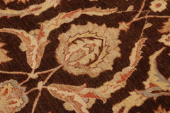 handmade Traditional Kafkaz Brown Beige Hand Knotted RECTANGLE 100% WOOL area rug 9X12