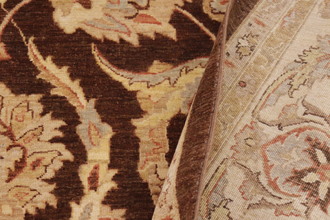 handmade Transitional Kafkaz Brown Beige Hand Knotted RECTANGLE 100% WOOL area rug 9' x 12'