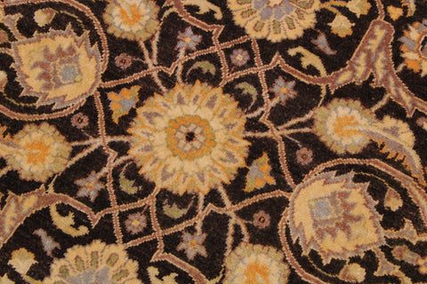 handmade Traditional  Brown Ivory Hand Knotted RECTANGLE 100% WOOL area rug 9' x 12'