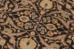 handmade Traditional  Brown Ivory Hand Knotted RECTANGLE 100% WOOL area rug 9'X12'