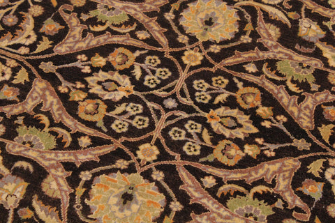 handmade Traditional  Brown Ivory Hand Knotted RECTANGLE 100% WOOL area rug 9' x 12'